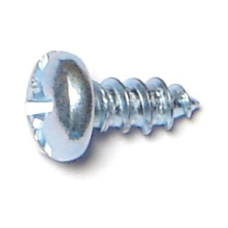 Midwest Fastener Sheet Metal Screw, #8 x 3/8 in, Zinc Plated Steel Pan Head Combination Phillips/Slotted Drive 67601